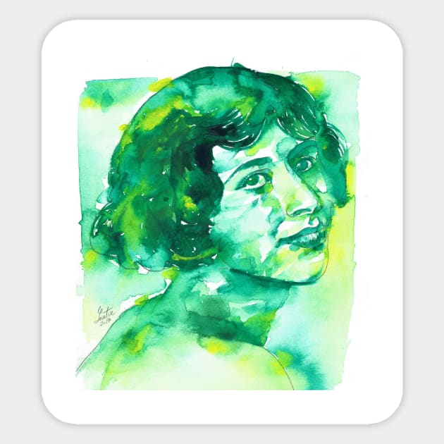 SIMONE WEIL - watercolor portrait .3 Sticker by lautir